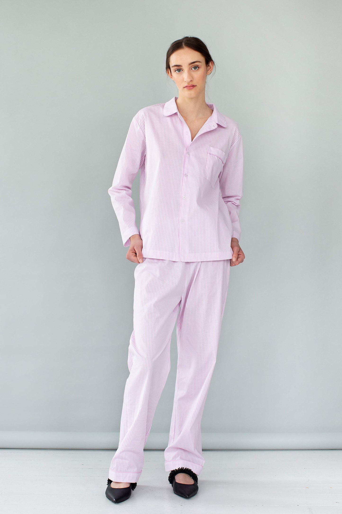 PYJAMAS SET // LIGHT PINK STRIPE // WOMEN