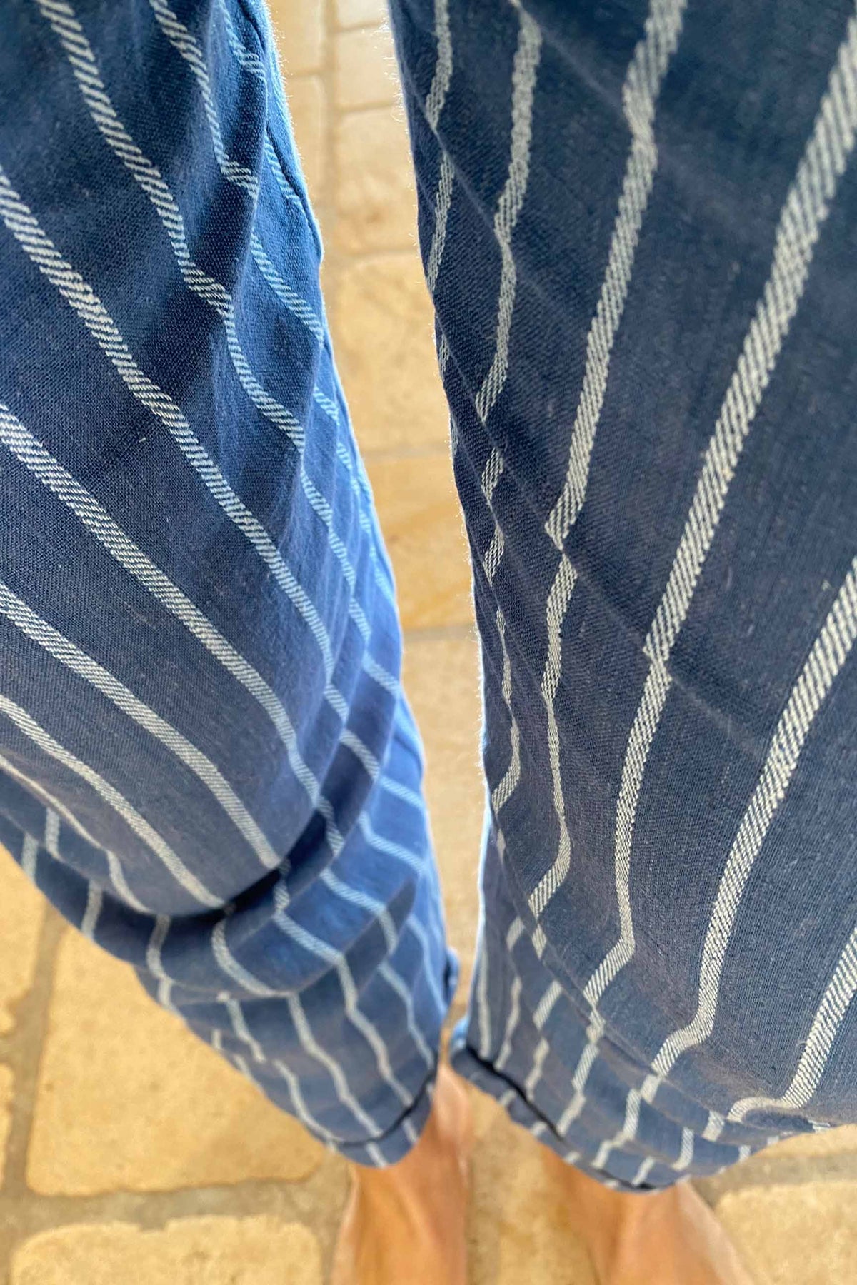 100% LINEN PANTS / BLUE