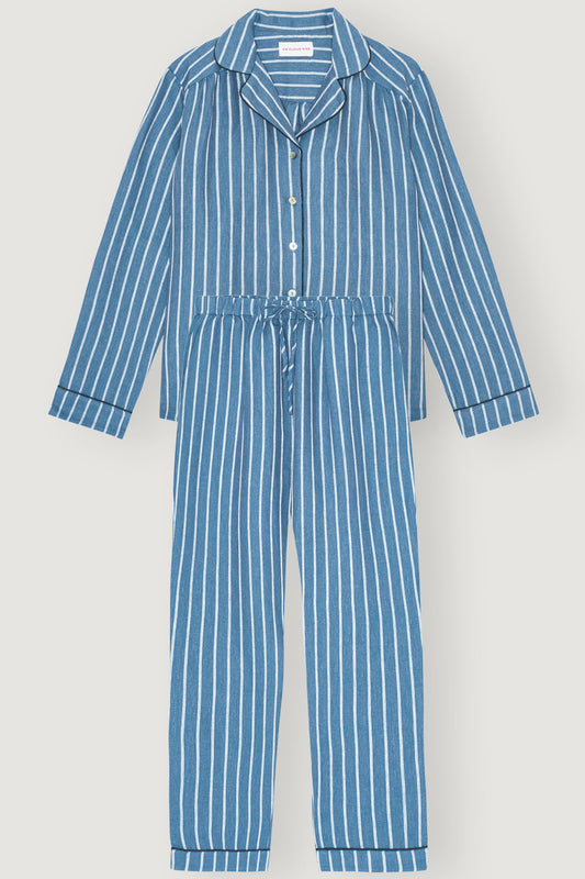 100% LINEN PYJAMAS SET // BLUE