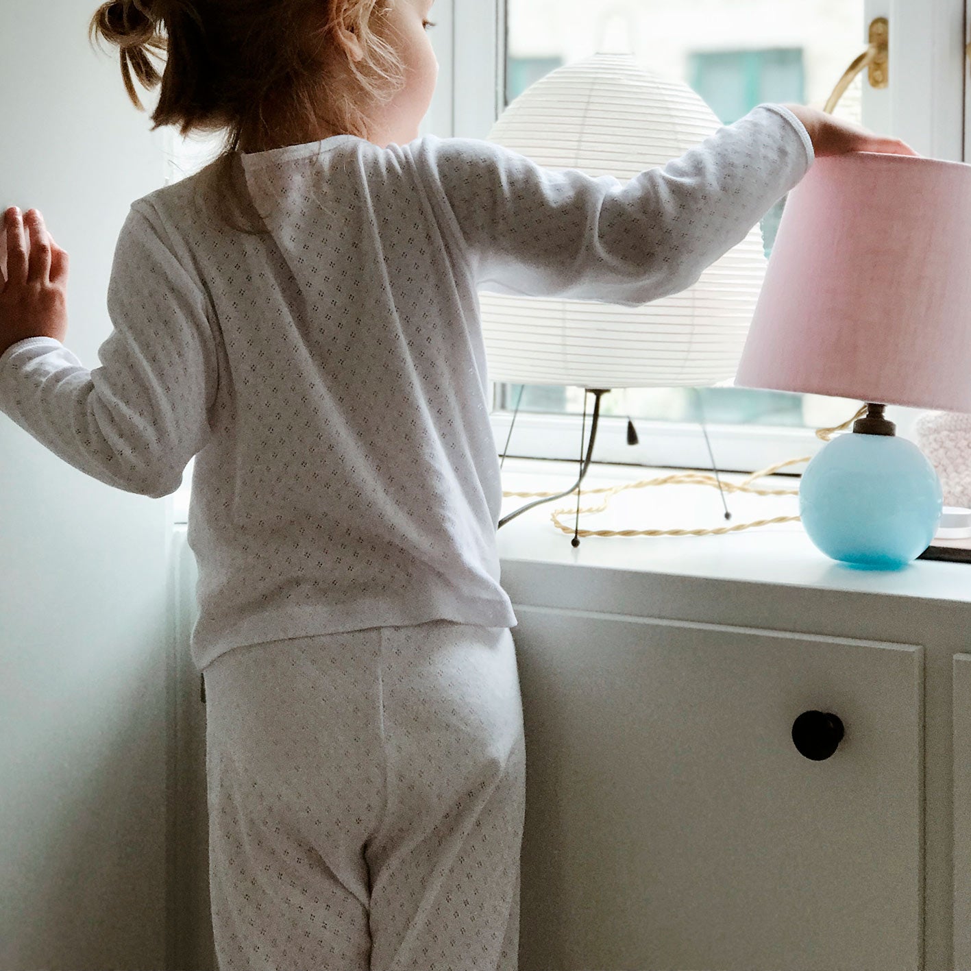 POINTELLE LEGGINGS  // CHILDREN // WHITE