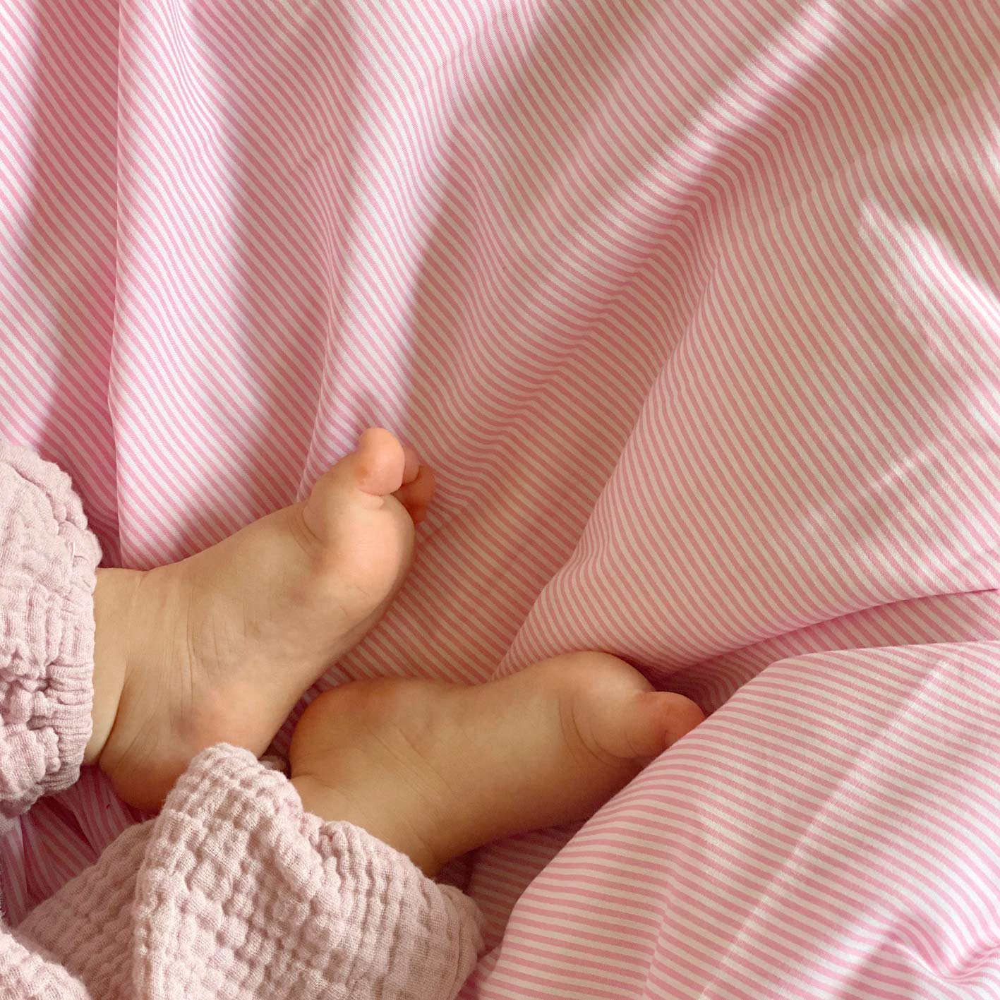 BEDDING // JUNIOR // PINK STRIPE ORGANIC COTTON
