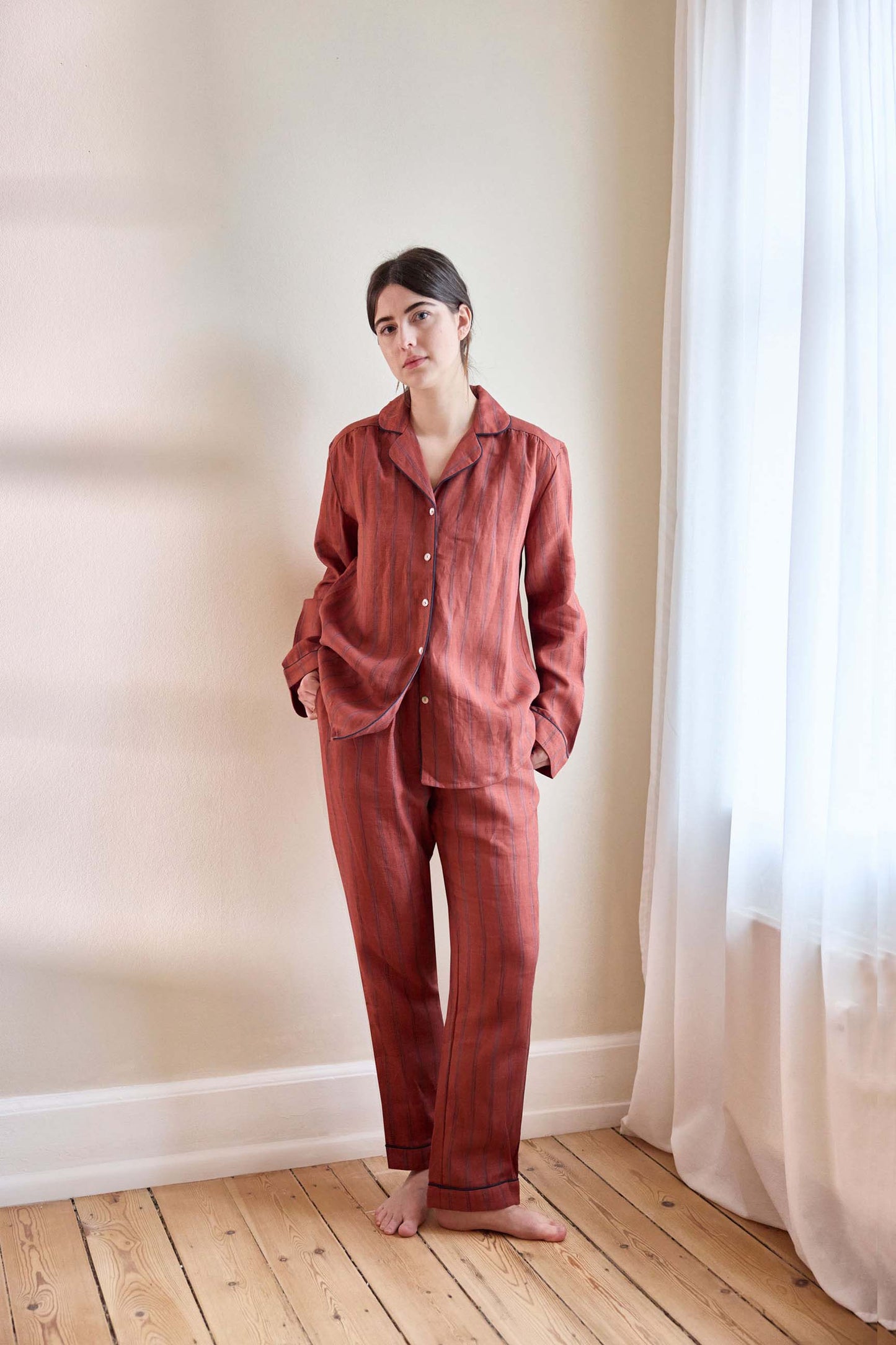 100% LINEN SHIRT // DK. TERRACOTTA