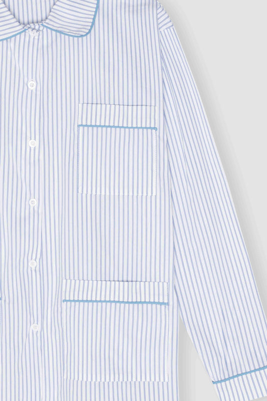 PYJAMAS SHIRT // WHITE NEEDLE STRIPE