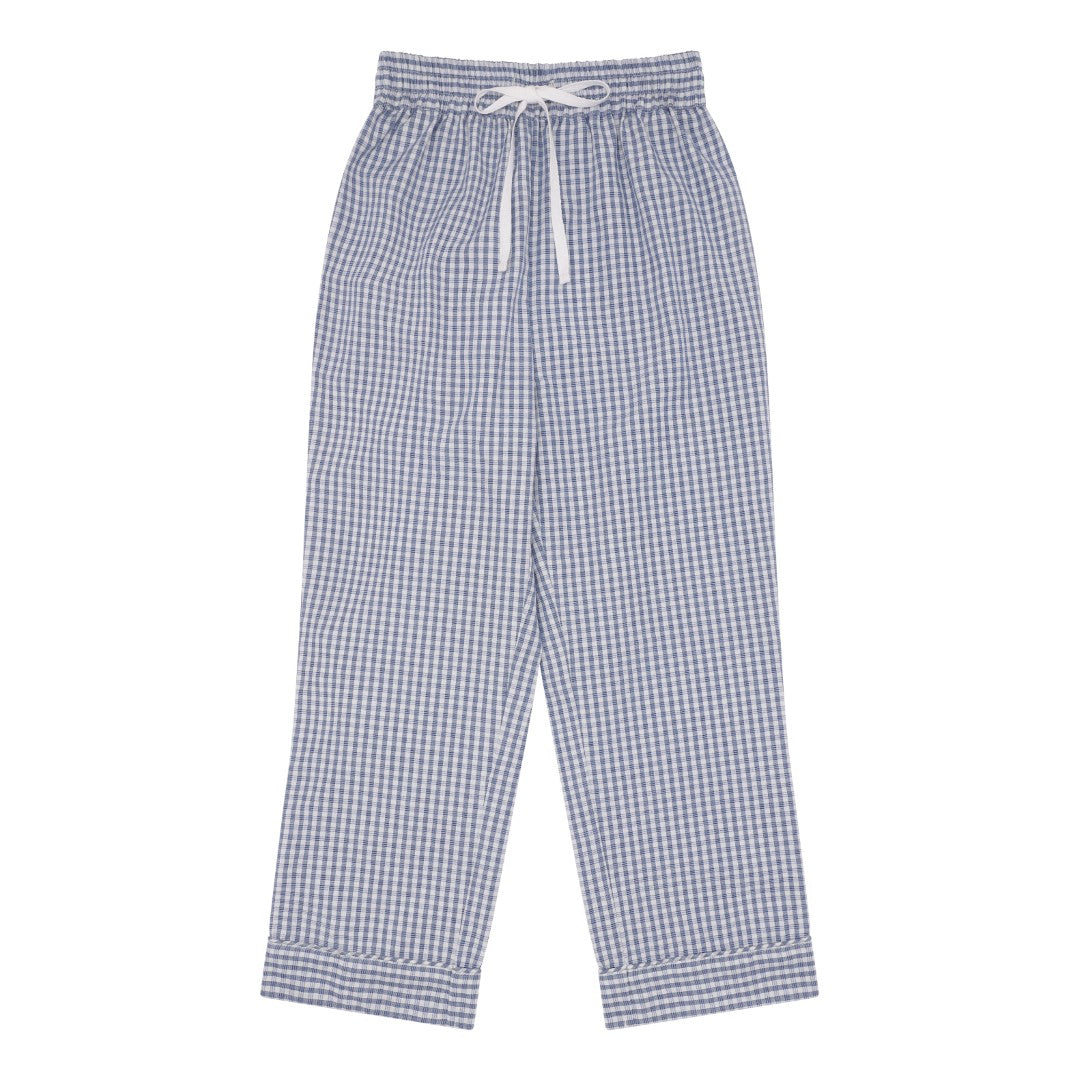 Kids pajama pants blue check