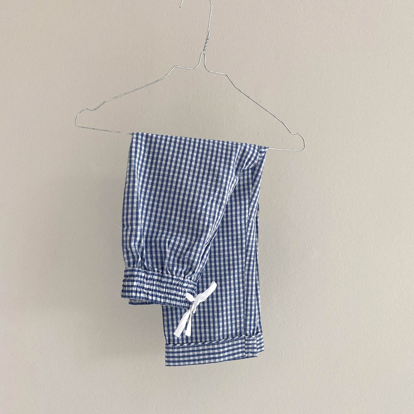 Kids pajama pants blue check