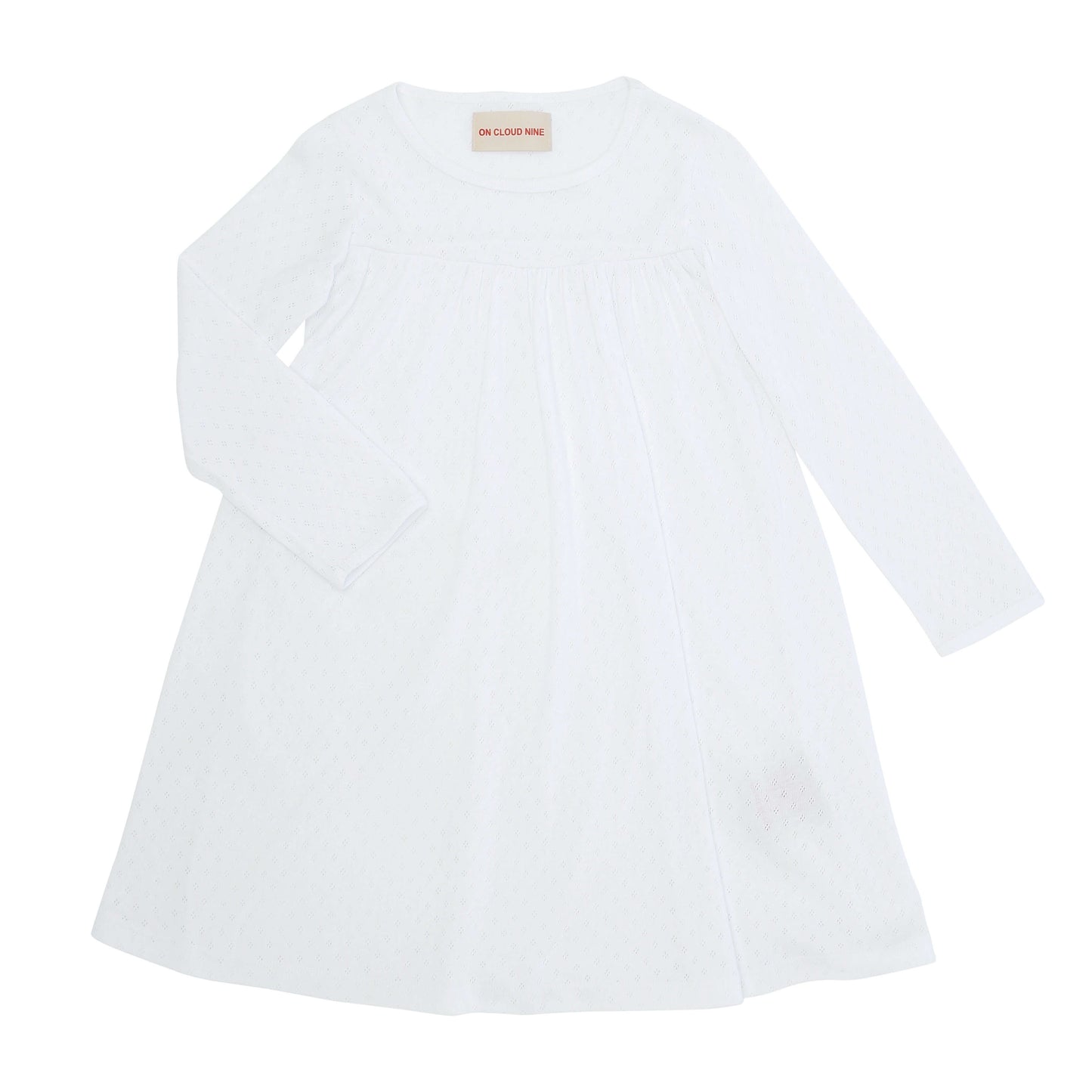AVA DRESS // KIDS // WHITE POINTELLE ORGANIC COTTON