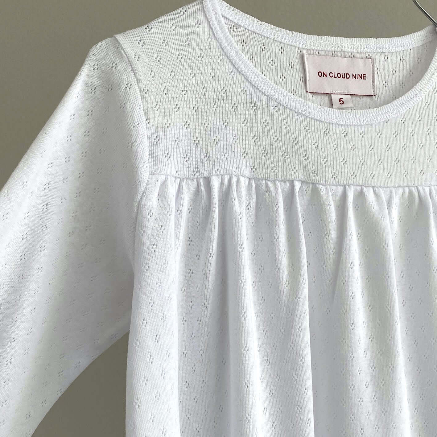 AVA DRESS // KIDS // WHITE POINTELLE ORGANIC COTTON
