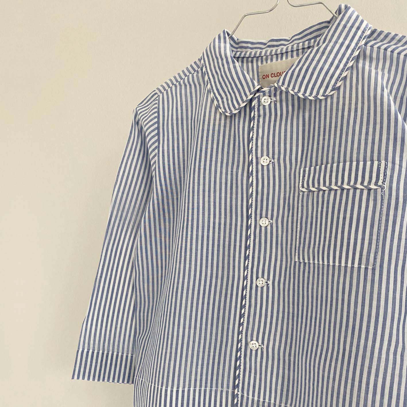 Kids pajama set blue stripes