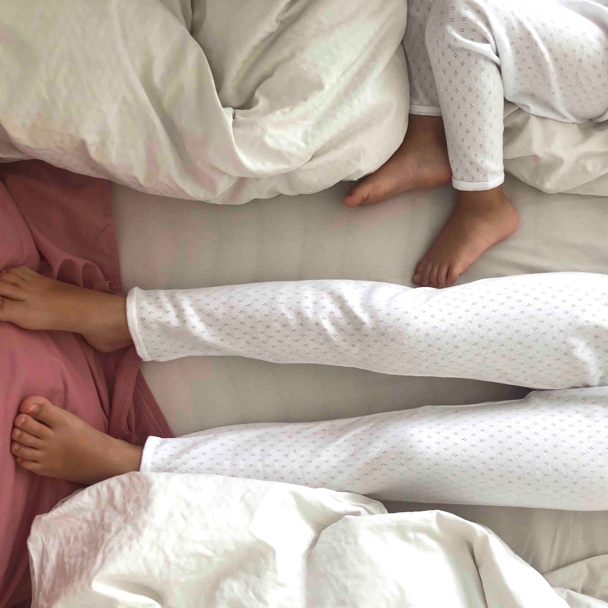 Kids night set white pointelle