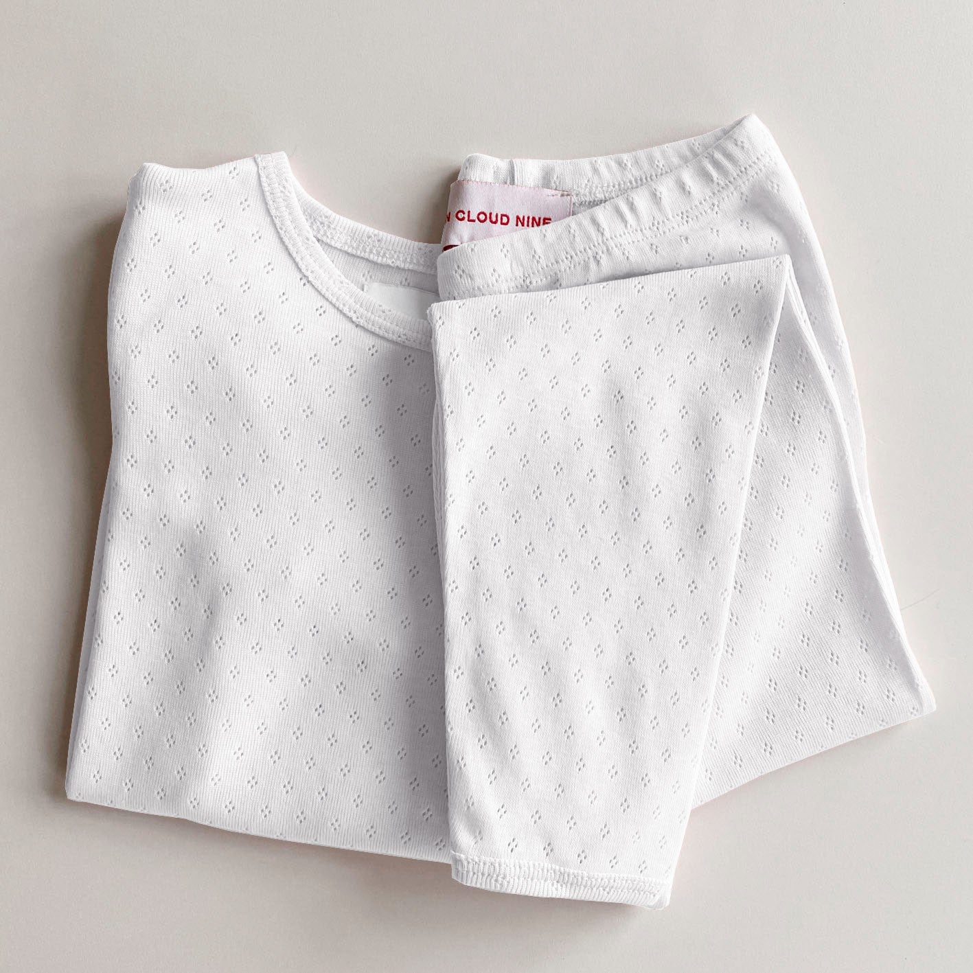 POINTELLE LEGGINGS  // CHILDREN // WHITE