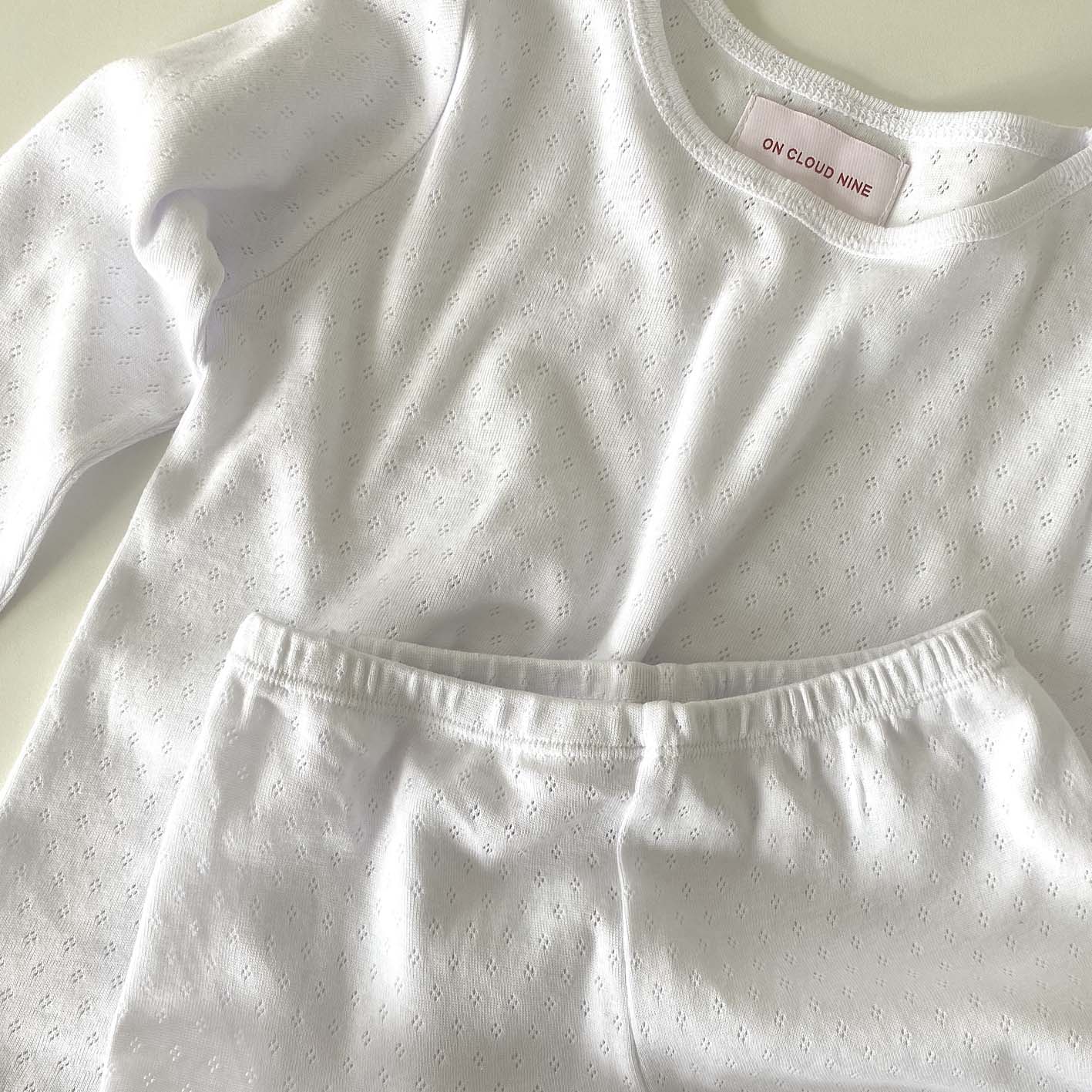 SOFT POINTELLE SET  // KIDS // WHITE