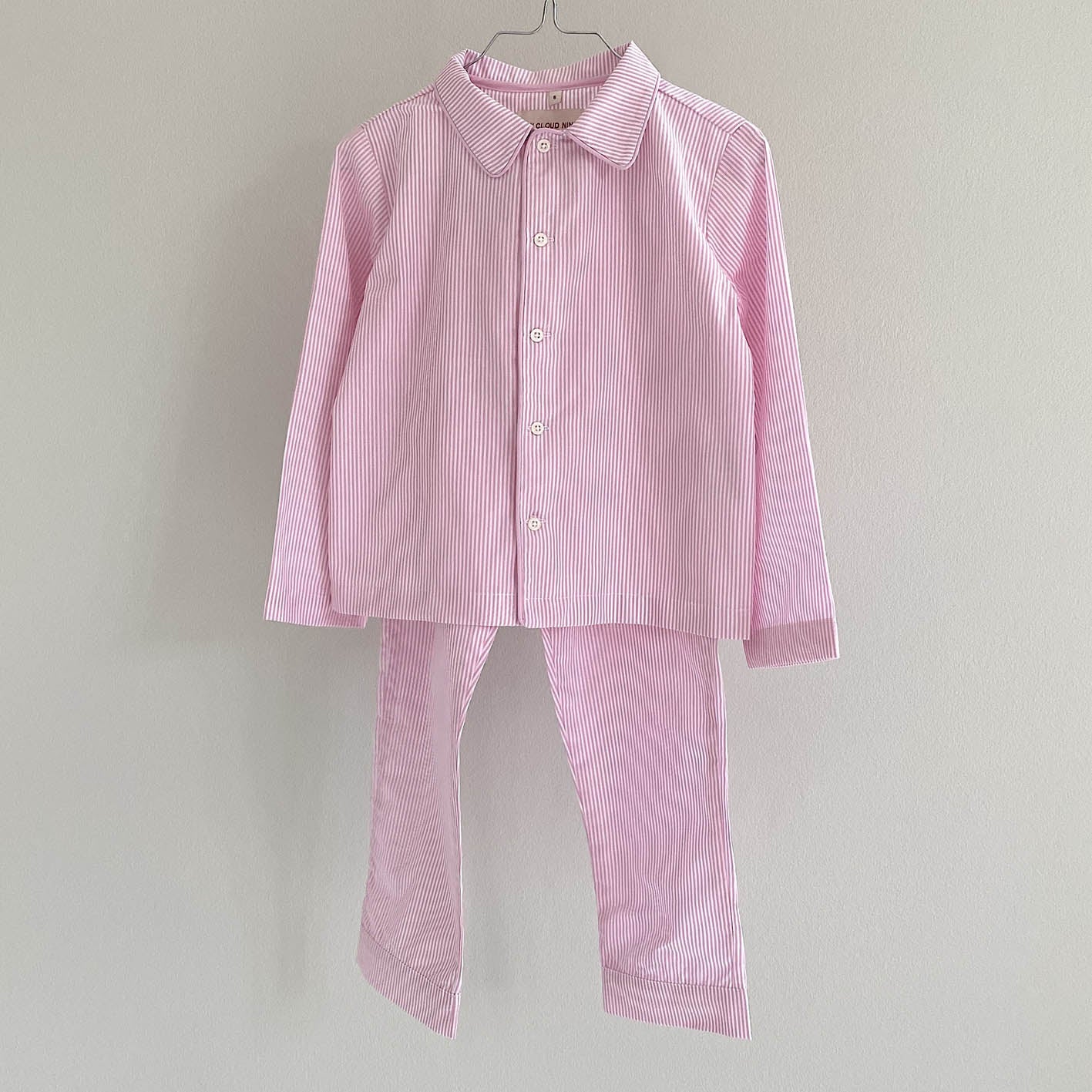 Kids pajama set pink stripe