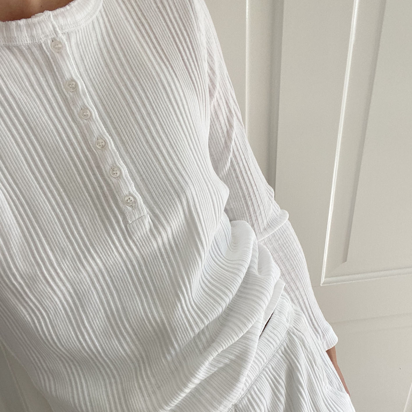 RIB BLOUSE // WOMEN // ORGANIC WHITE COTTON