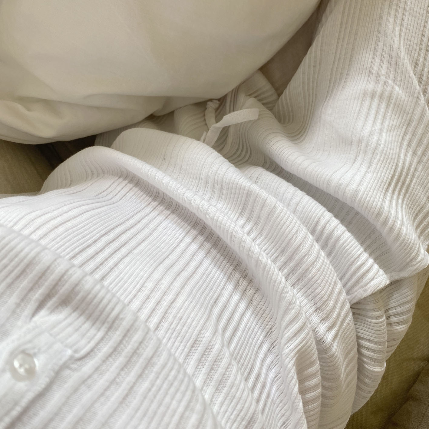 RIB BLOUSE // WOMEN // ORGANIC WHITE COTTON