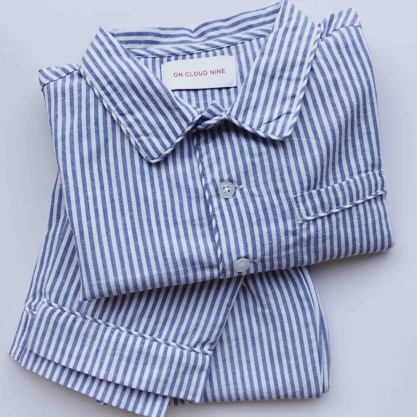 Kids pajama set blue stripes