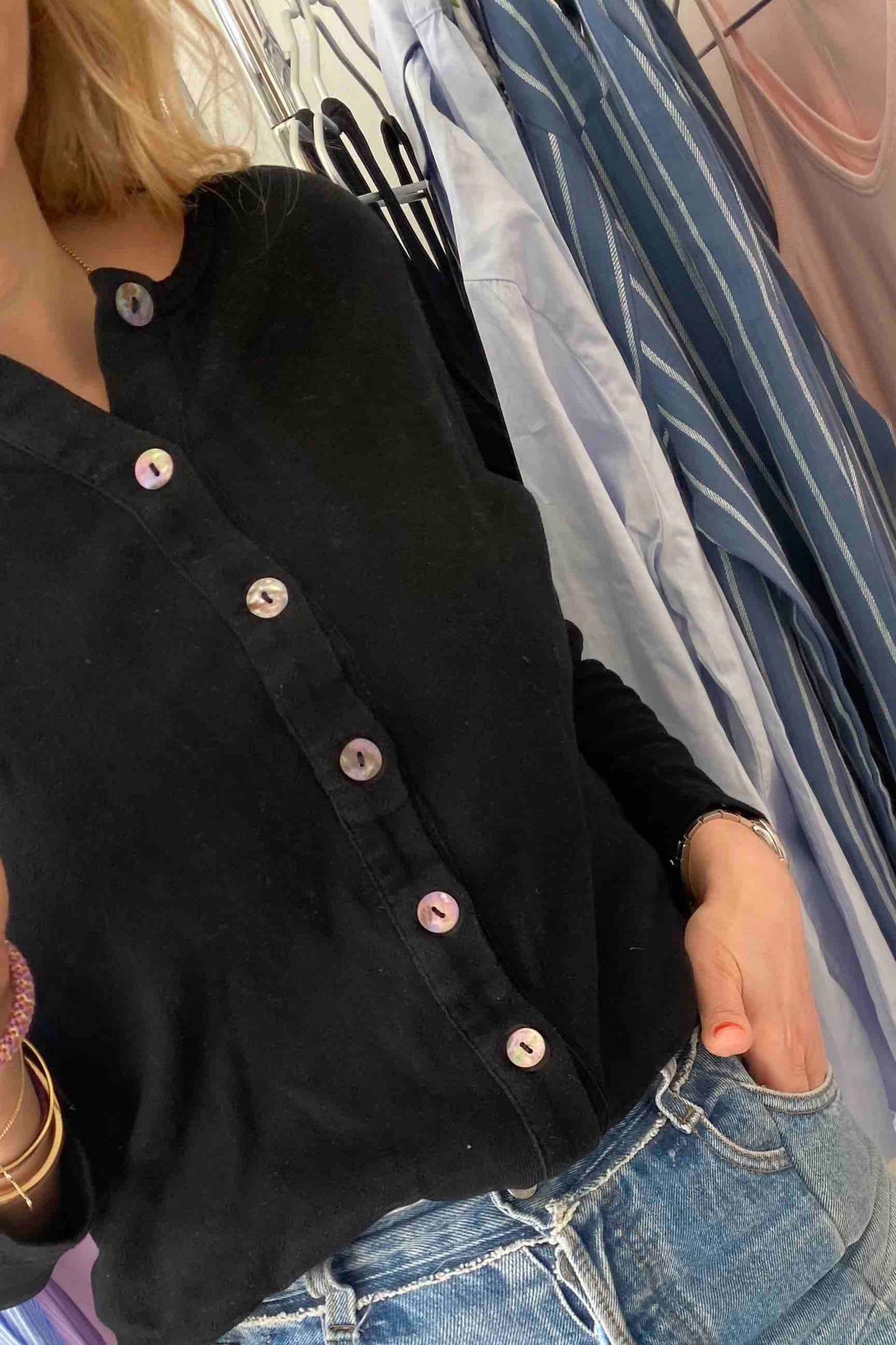 BLOUSE // WOMEN // BLACK POINTELLE
