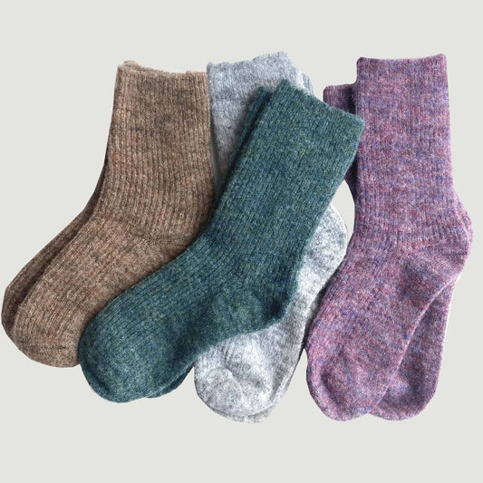 RIB WOOL SOCKS // EARTHY TONES