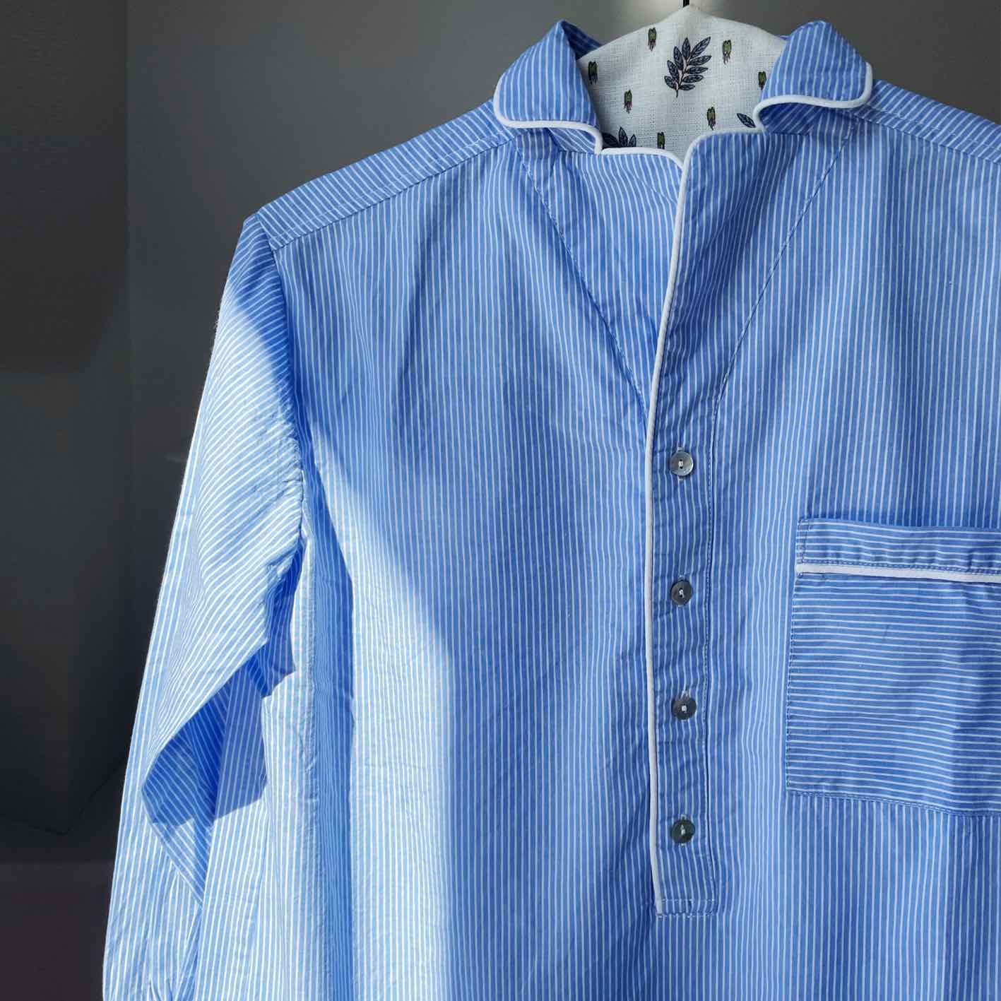 PYJAMAS SHIRT DRESS // BLUE STRIPE