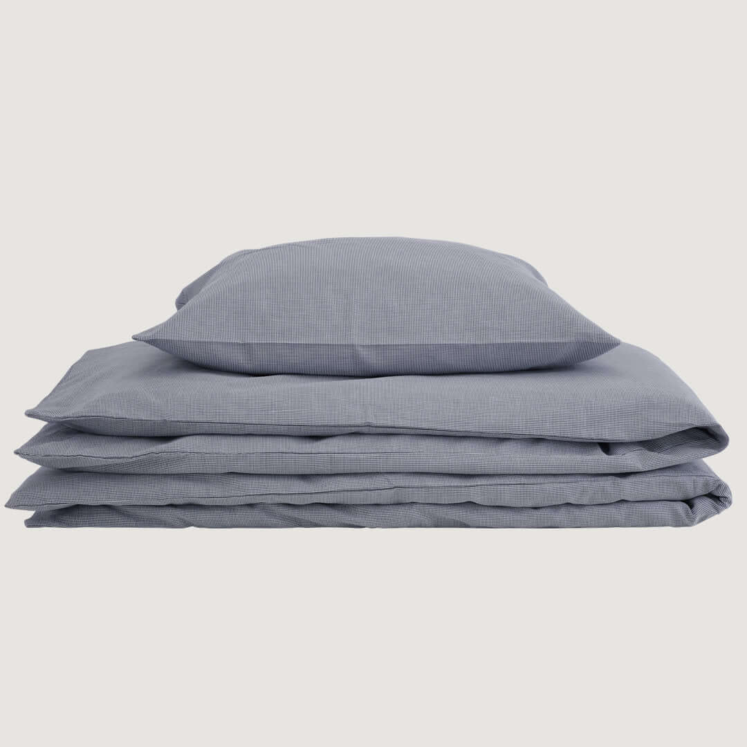 BEDDING // JUNIOR // BLUE CHECK ORGANIC COTTON
